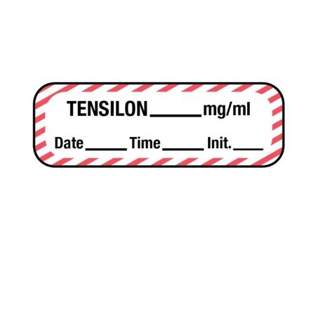 Nevs Label, Tensilon 1/2" x 1-1/2" White w/Red stripes & Black LANT-1642D
